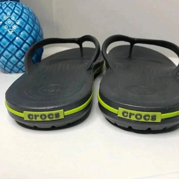 Crocs Crocband Flip Grey Lime Green - Picture 5 of 10